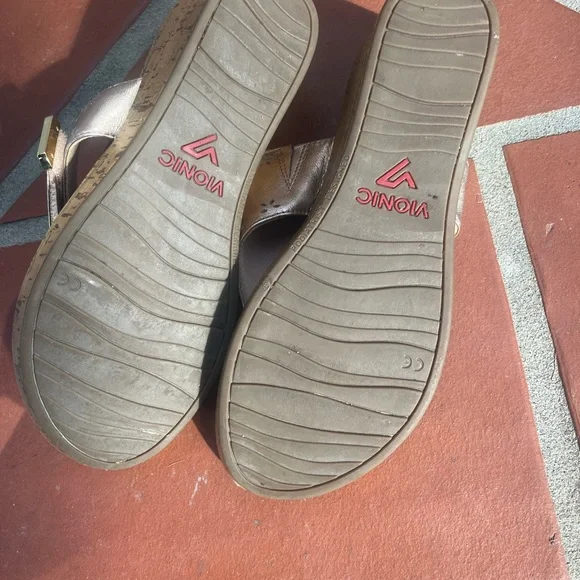 Vionic Rose Gold Sandals with Floral Details - Picture 3 of 5